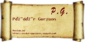 Pödör Gerzson névjegykártya